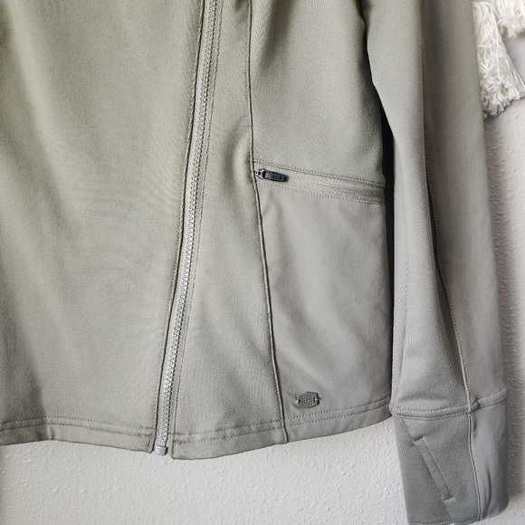 5.11 Tactical Overlay Thumb Holes Zip Up Active Wear Jacket Green Sweat Wicking - Picture 7 of 14